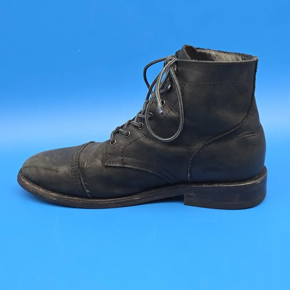 Thursday Captain Men’s Size 10 Black Leather Cap Toe Lace Up Ankle Boots